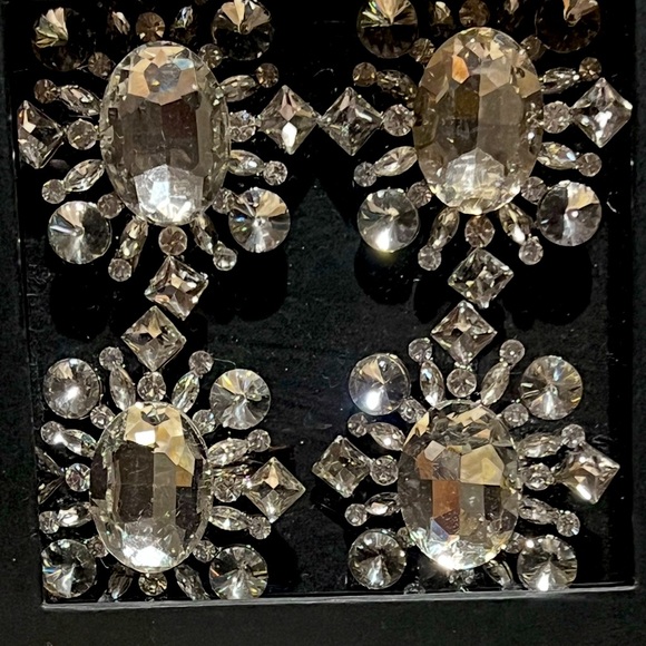 Tahari Home 8 Crystal Napkin Rings Jeweled Bling Snowflake Glam Holiday New - Picture 4 of 5